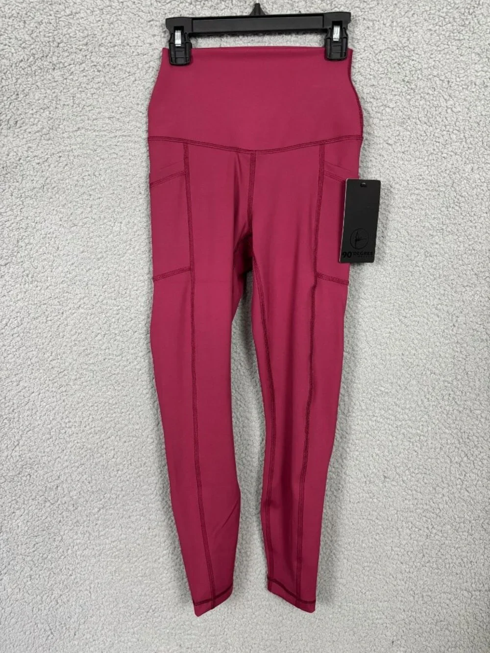 90 Degree by Reflex High Waist Power Flex Tummy Control Leggings Rouge XS NWTs